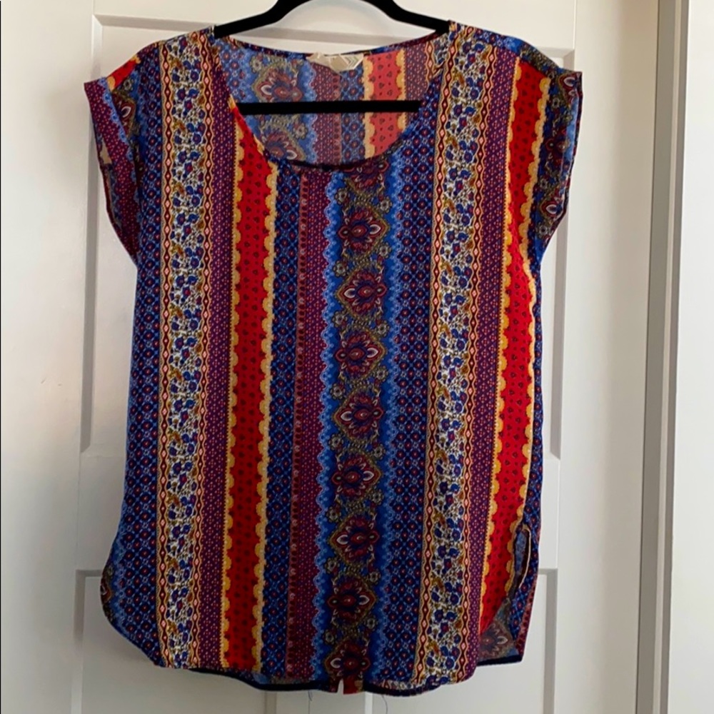 Pink Rose pattern blouse